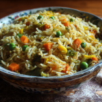 Bowl of Hare Krishna Vegetable Fried Rice